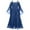 Blue, variant on Hvot&aat Medieval Gothic Prom Dress for Women Halloween Retro Lace-up Croset Cold Shoulder Flare Sleeve Cocktail Party Dresses
