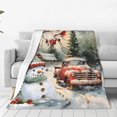 thumbnail image 1 of Manta de camión y muñeco de nieve, decoración navideña, manta de regalo para niñas, niños, amantes de los muñecos de nieve, sofá, ropa de cama, manta de franela polar súper cálida, suave y ligera, 1 of 2