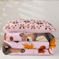 thumbnail image 4 of Manfei Cute Rustic Bear Twin Comforter Sets, Waterclor Fall Leaves Bedding Set, Pink, Pink Reversible, 2 Pieces, 1 Comforter and 1 Pillowcase, 4 of 6