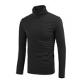 thumbnail image 2 of Unique Bargains Men's Pullover Lightweight Long Sleeve Top Turtleneck T-Shirt 38 Black, 2 of 7