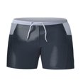 thumbnail image 4 of Elainilye Fashion Mens Swim Trunks Flat Angle Color Matching Trend Quick Drying Swimming Trunks,Gray, 4 of 5