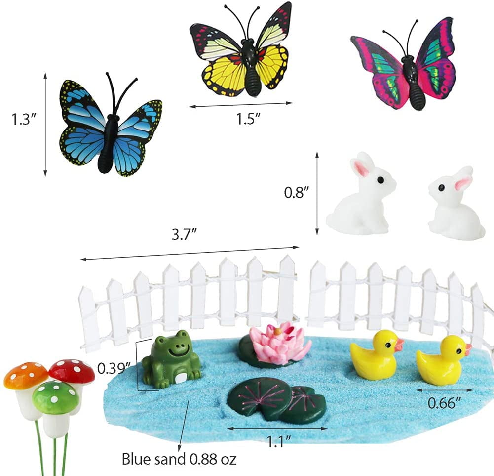 Outdoor Miniature Gnome Garden Kit Fairy Village Houses Fairies Accessories Toy Set Decor Fishing Gnome Figurines Statue Patio Cake Topper for Boy Girl Mother Girlfriend Birthday Gifts