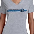 thumbnail image 3 of Women's Starter Gray Minnesota Timberwolves Team Stripe V-Neck T-Shirt, 3 of 3
