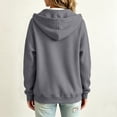 thumbnail image 4 of UDAUDU Womens Zip Up Hoodies Trendy Oversized Fleece Jackets Preppy Loose Fit Travel Hoodie Cute 2026 Fall Fashion Y2k Clothes with Pocket Dark Gray M, 4 of 8