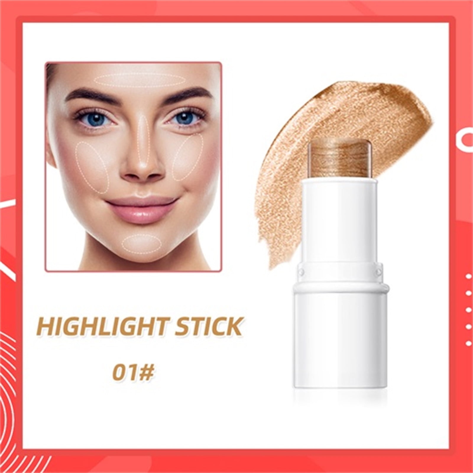 TUTUnaumb Multi Functional Makeup Stick Three Dimensional Repair High Gloss Powder Blusher Rouge