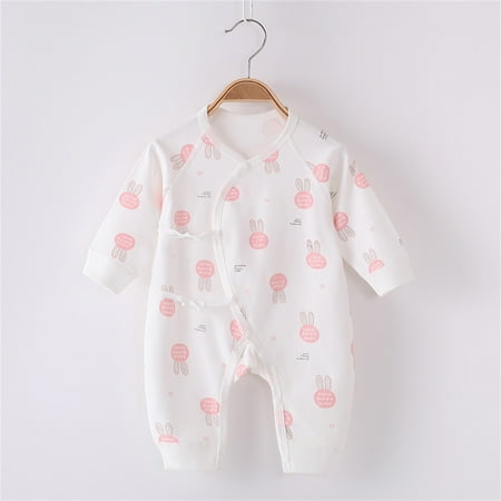 

TOWED22 Long Sleeve Jumpsuit Bodysuit Baby Boy Smocked Bubble Romper Newborn Onesie Ruffle Jumpsuit Summer Clothes Boho Outfit Vintage Dress Pink