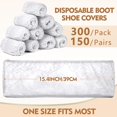 thumbnail image 2 of Zhanmai, paquete de 300 fundas desechables para zapatos, antideslizantes, color blanco, 2 of 7