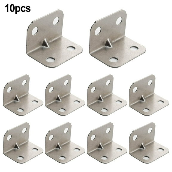 10/20Pcs Furniture Nickel Iron L Angle Bracket Hardware Right Angle Coat Cabinet Electroplated 90 Degree Wardrobe Connectors