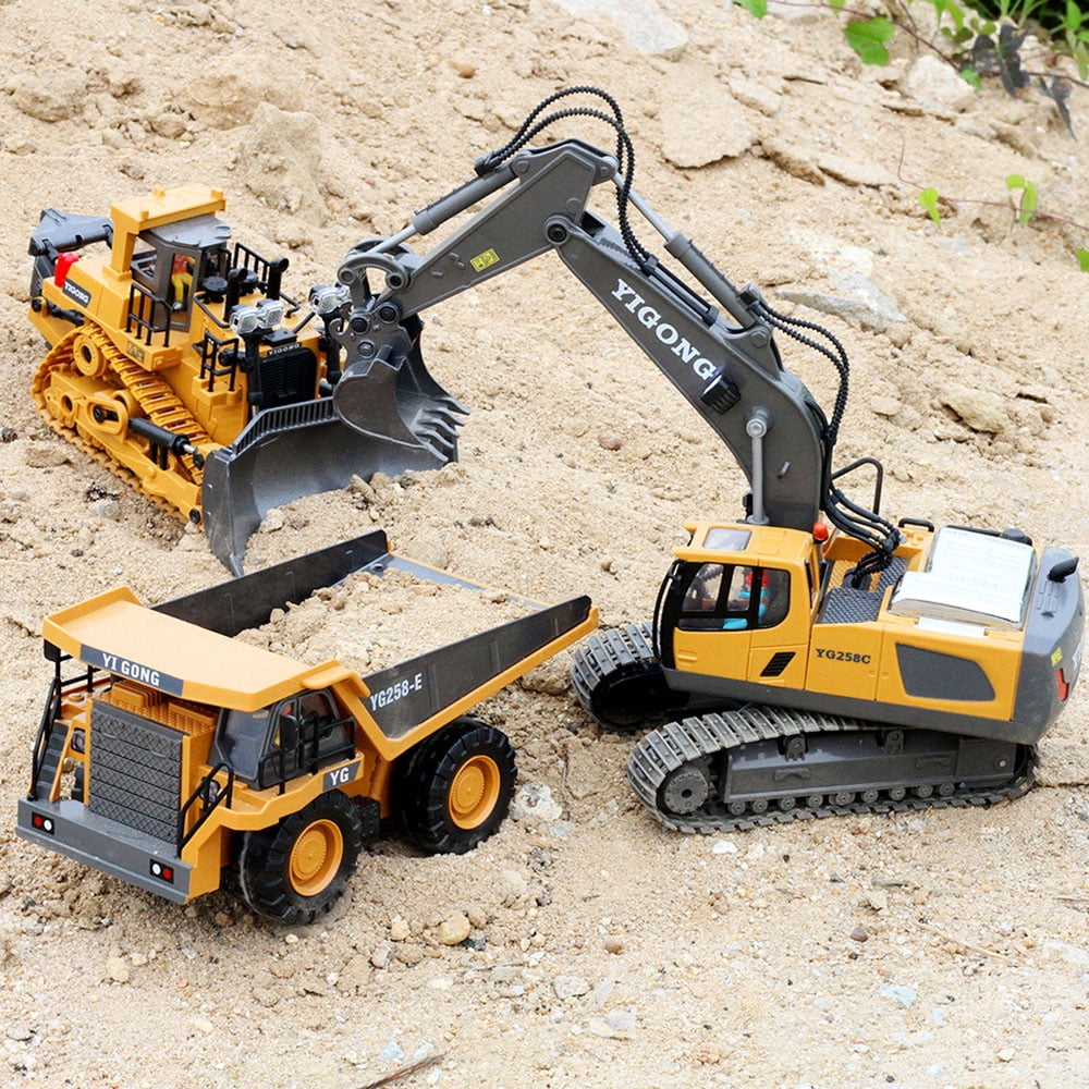 1047 Children 2.4G ，9CH Remote Control Model Car Toys Dump Truck Vehicle Christmas Birthday Gifts，1 Battery