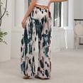 thumbnail image 3 of KLHDSF Women's Pants Elastic Waist Striped Lightweight Palazzo Pants for Women Casual Lounge Wide Leg Pants Dark Green S, 3 of 6