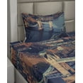 thumbnail image 2 of Ambesonne London Fitted & Top Sheet Set with Sham, Vintage British River UK, Multicolor, 2 of 4