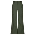 thumbnail image 3 of Women's Cargo Hiking Pants High Waisted Wide Leg Water Resistance Lightweight Stretch For Work Casual Outdoor plus Size Casual Pants for Women 4x-5x Linen Womens Casual Pants Casual Pant Suits for, 3 of 4