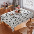 thumbnail image 3 of Christmas Tablecloth 60x84 Inch Rectangle, Washable Merry Christmas Tree Vintage Waterproof Table Cloth Seasonal Winter Holiday Scallop Edge Dining Table Cover Home Party Decorations, 3 of 6