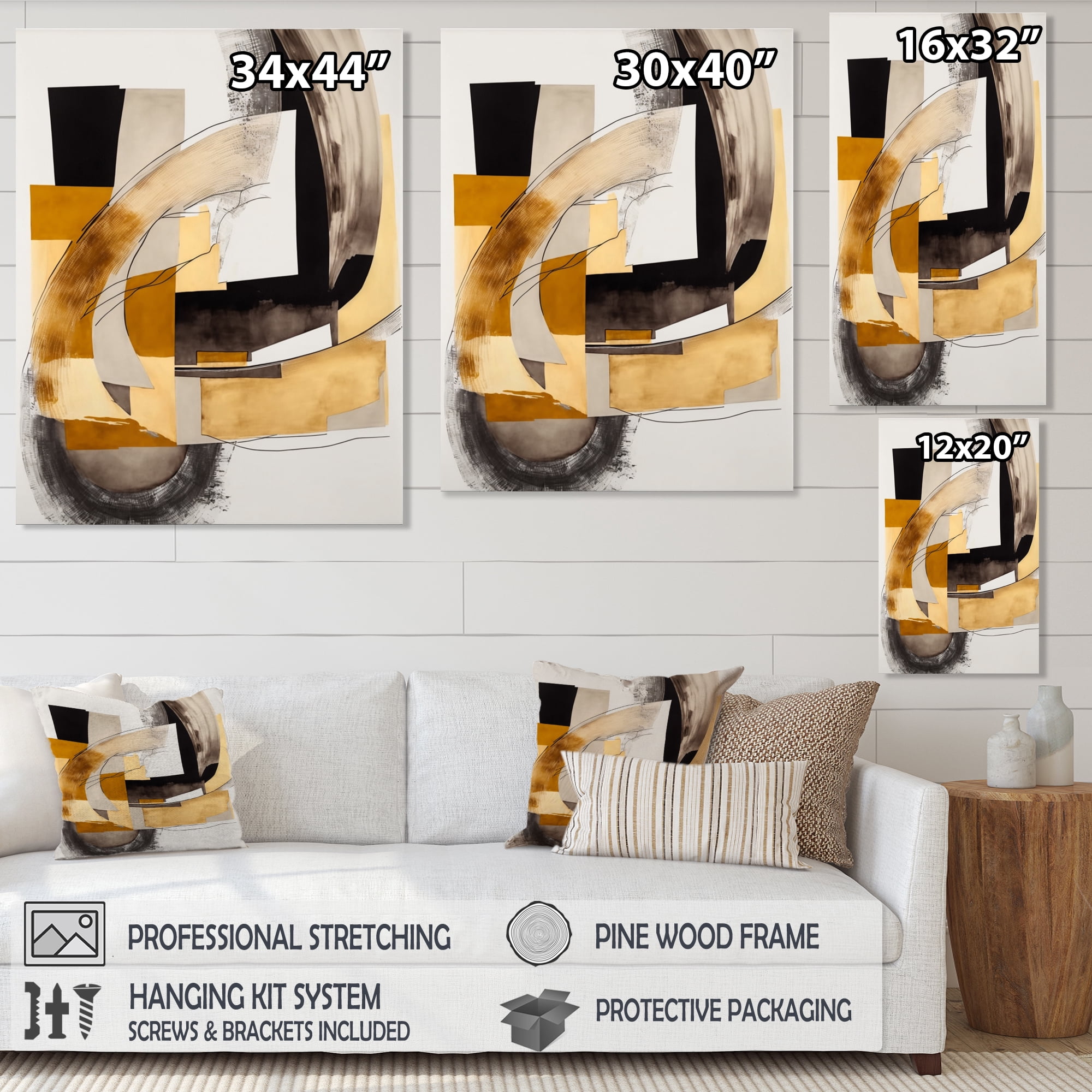 Designart Glam Art Deco Abstract IV Canvas Wall Art