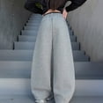 thumbnail image 5 of Leey-World Girl's Y2k Swearpants Low Rise High Elastic Waist Pants Baggy Wide Leg Casual Sweatpants(Light Gray,5-6 Years), 5 of 9