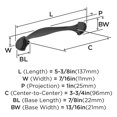 thumbnail image 4 of Amerock Fairfield 3-3/4 inch Center-to-Center Matte Black Cabinet Pull, 10 Pack, 4 of 4