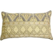 Gold Diamond Geo Embroidery Pillow Cover
