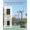 thumbnail image 3 of KFFKFF Support de Basketball Portable, Panier de Basketball et But à Hauteur Réglable de 5,25 à 10 Pi, Panier de Basketball Portable avec Panneau Arrière en PC de 48 Pouces et Roues, 3 of 9