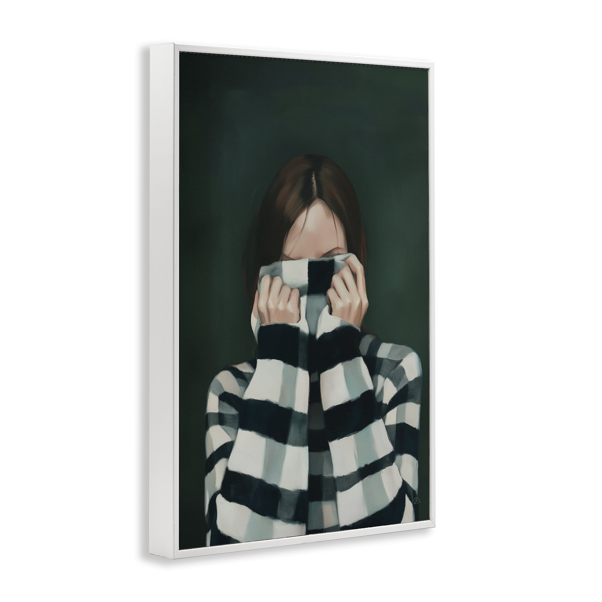 Stupell Industries Warmed Striped Sweater Portrait White Framed Giclee Art, design by Ros Ruseva