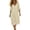 Beige01, variant on Summer Dress For Women 3/4 Sleeve V Neck Button Down Pocket Knee Length Dress Casual White