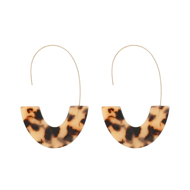 1 par de aretes en forma de U con estampado de leopardo geométrico universal colgantes para la oreja suministros elegantes para fiestas para Ropa, zapatos y accesorios Miscelánea tortuga ligera Sonducket AP010170-13