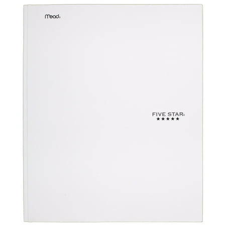 Flexi View 2 Pocket Folders - Five Star Pocket and Prong Paper Folder, White (72496)