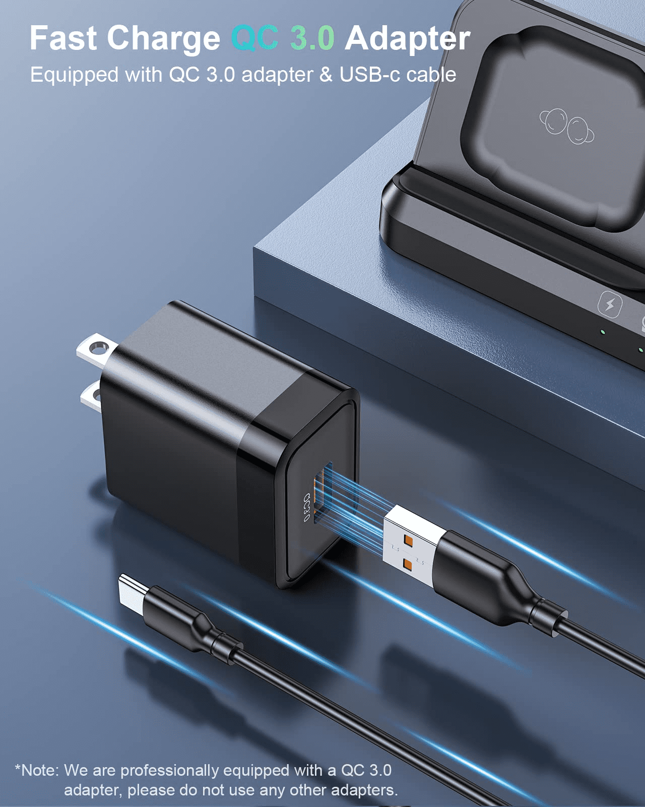 Wireless Charger for Samsung Charging Station & Android Multiple Devices 3 in 1 Fast Charger Stand for Phone Galaxy Z Flip 5/4/3 Z Fold S24 S23 Ultra S22 S21 S20, Galaxy Watch 6/5 Pro/4/3, Buds