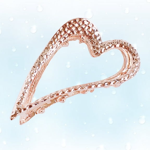 EXHUMKY Heart Shaped Golden Metal Hair Jaw Clip Strong Hold Hair Clamp for Daily Use