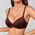 thumbnail image 4 of Yindaity Women Bra Womens Soft Comfortable No Underwire Bras V Neck Seamless Push Up Bralettes Full Coverage Tshirt Brassiere(Brown,85C), 4 of 6