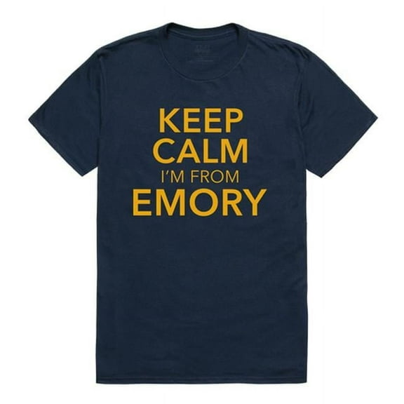 Emory University Men Keep Calm T-Shirt, Navy - 2XL