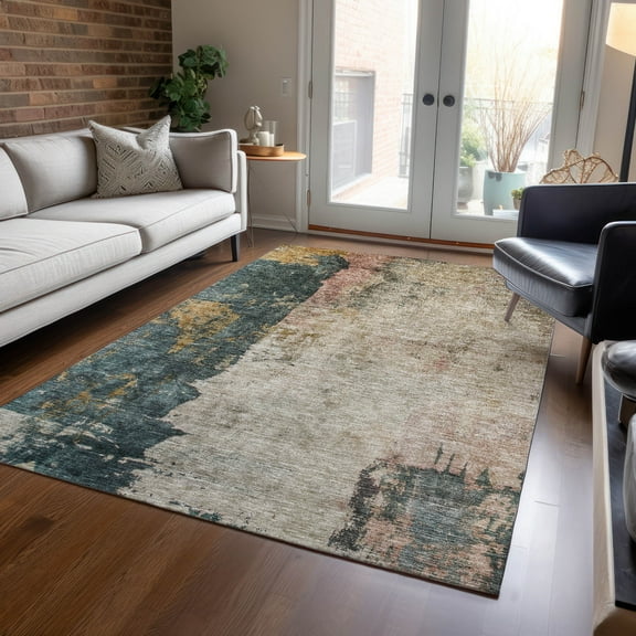 Addison Rugs Chantille Indoor/Outdoor Transitional Abstract Taupe Washable Rectangle Rug, 10' x 14'