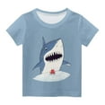 thumbnail image 6 of Spazoro Children's Boys Girls Shirts Tee, Graphic T-Shirts Crew Neck Short Sleeve Shark Print Casual Summer Tops for Unisex Navy Size 3 T, 6 of 6