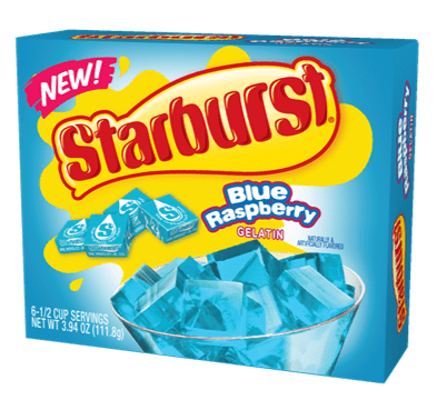 Starburst Blue Raspberry Gelatin Mix, 6 Servings, 3.94 oz
