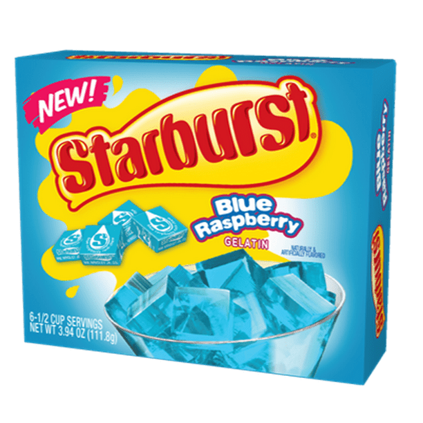 Starburst Blue Raspberry Gelatin, 6 serve