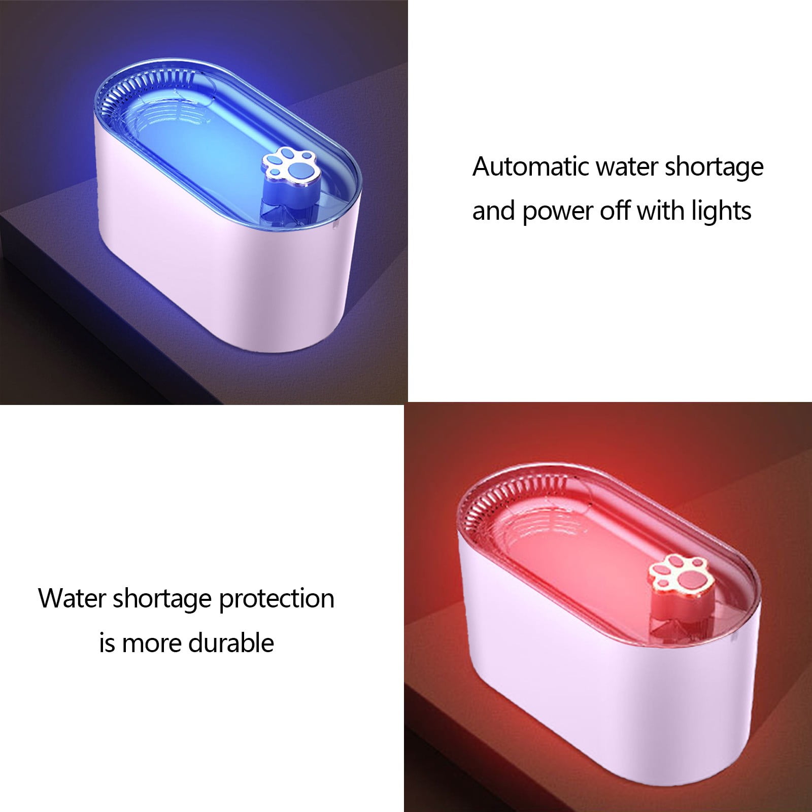 3L Automatic Pet Drinking Fountain with LED Indicator Light, Silent Circulating Water Bowl for Cats and Small Dogs, Filtration System for Fresh Water, Easy to Clean and Maintain
