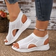 thumbnail image 2 of Pandaie Womens Orthopedic Walking Sandals Arch Support Comfortable Slip on Sport Shoes Open Toe Slingback Summer Beach Sneakers for Plantar Fasciitis White Size 8.5, 2 of 7