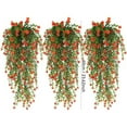 thumbnail image 2 of Artificial Hanging 3-Pack, Eucalyptus Vine Greenery with Flowers for Indoor Outdoor Decor, UV Resistant Hanging for Wall, Garden, Balcony, Wedding & Home Party Decoration, 2 of 6