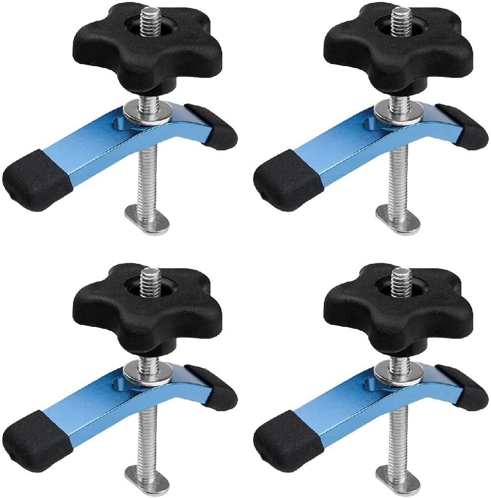 POWERTEC 71389P2 TTrack Mini HoldDown Clamp, 35/8" L x 3/4" Width, Set of 4