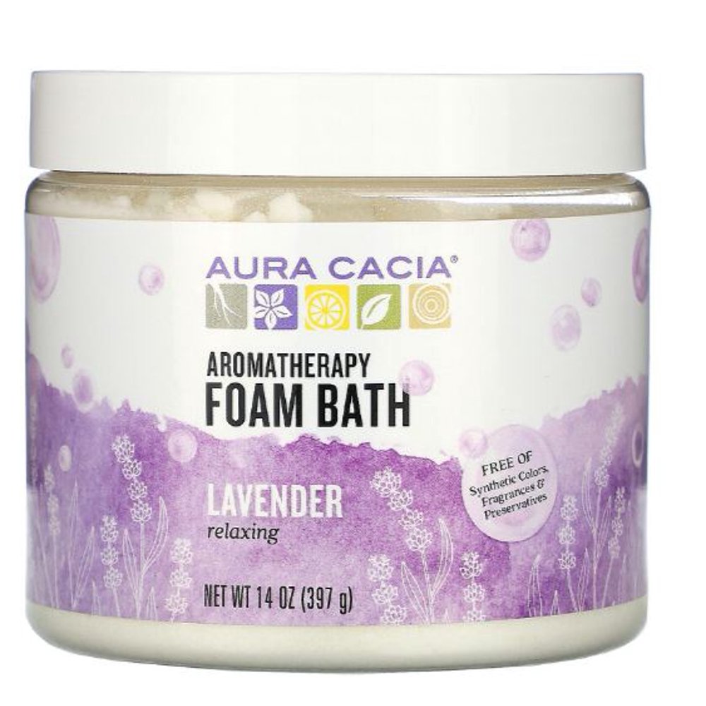 Aura Cacia, Aromatherapy Foam Bath, Relaxing Lavender, 14 oz (397 g