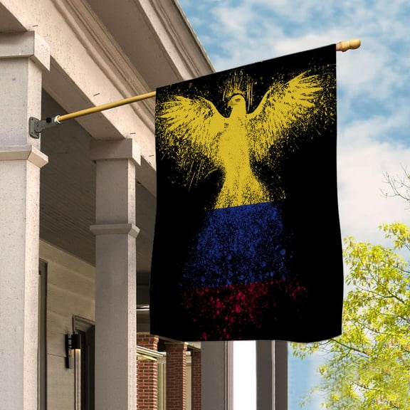 Colombian Flag With Eagle Painting - Proud Colombia House Flag (29.5x39.5) Double-Sided Decorative Polyester Indoor/Outdoor Flag
