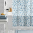 thumbnail image 2 of Mainstays Eco-friendly Water Drops Waterproof Recycled PEVA Shower Curtain Set with 12 Hooks, Blue, 2 of 6
