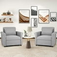 thumbnail image 3 of Costway Canapé-Lit Convertible 3-en-1 Fauteuil Inclinable Réglable Gris, 3 of 10