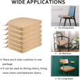thumbnail image 5 of Set of 6 Chair Cushions for Dining Chairs Non Slip Seat Cushion with Ties and Machine Washable Cover Foam Kitchen Chair Pads Indoor 17x17x2 inches Khaki, 5 of 14