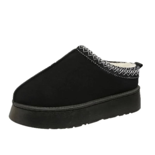 Zapatillas de lana para mujer, pantuflas de lana con plataforma cálida, zapatillas de piel de oveja para mujer, zapatos de mujer 2023