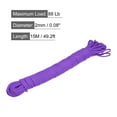 thumbnail image 2 of Uxcell Polypropylene Rope Braid Cord 15M/49.2ft 2mm Dia Purple for Indoor Outdoor Camping Clothes Line, 2 of 6