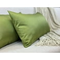 thumbnail image 4 of Aiking Home 12x24 Inches Faux Silk Rectangular Throw Pillow Cover, Zipper Closure, Green (Set of 2), 4 of 7