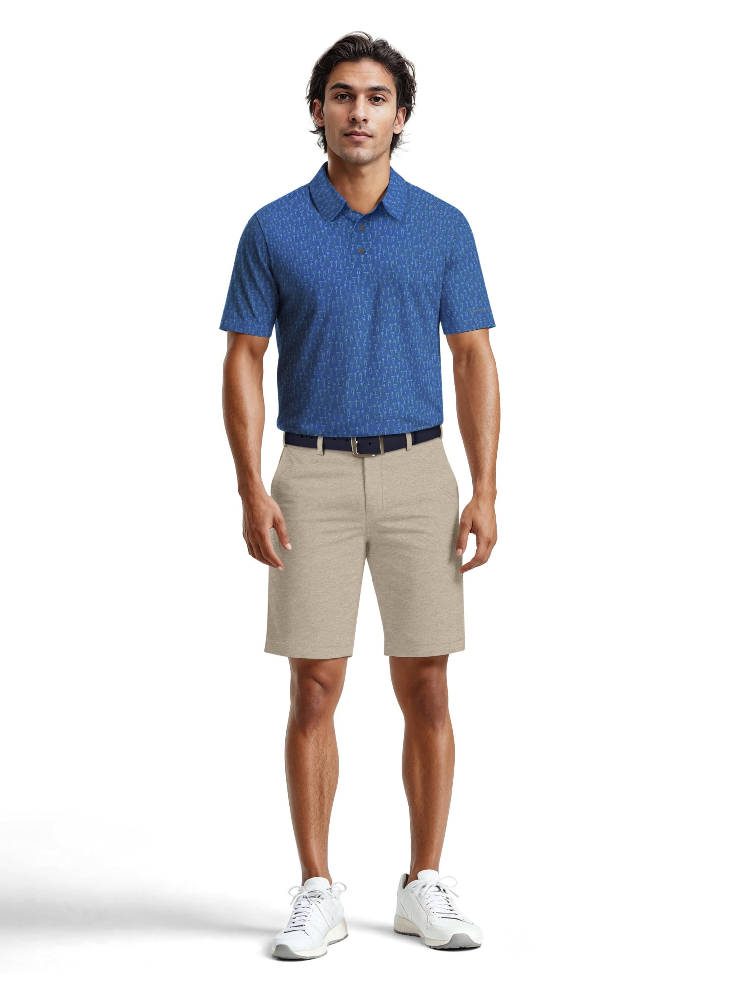 Ben Hogan Men's & Big Men's Performance Drink Conversational Short Sleeve Golf Polo Shirt, Sizes S-5XL