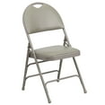 thumbnail image 3 of Flash Furniture HERCULES Series Ultra-Premium Triple Braced Gray Vinyl Metal Folding Chair with Easy-Carry Handle, 3 of 10