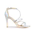 thumbnail image 3 of BLISSFUL STEP Women's Shoes Strappy Stiletto Heels Ankle Strap Open Toe Party Dress Sandals Silver 7, 3 of 7