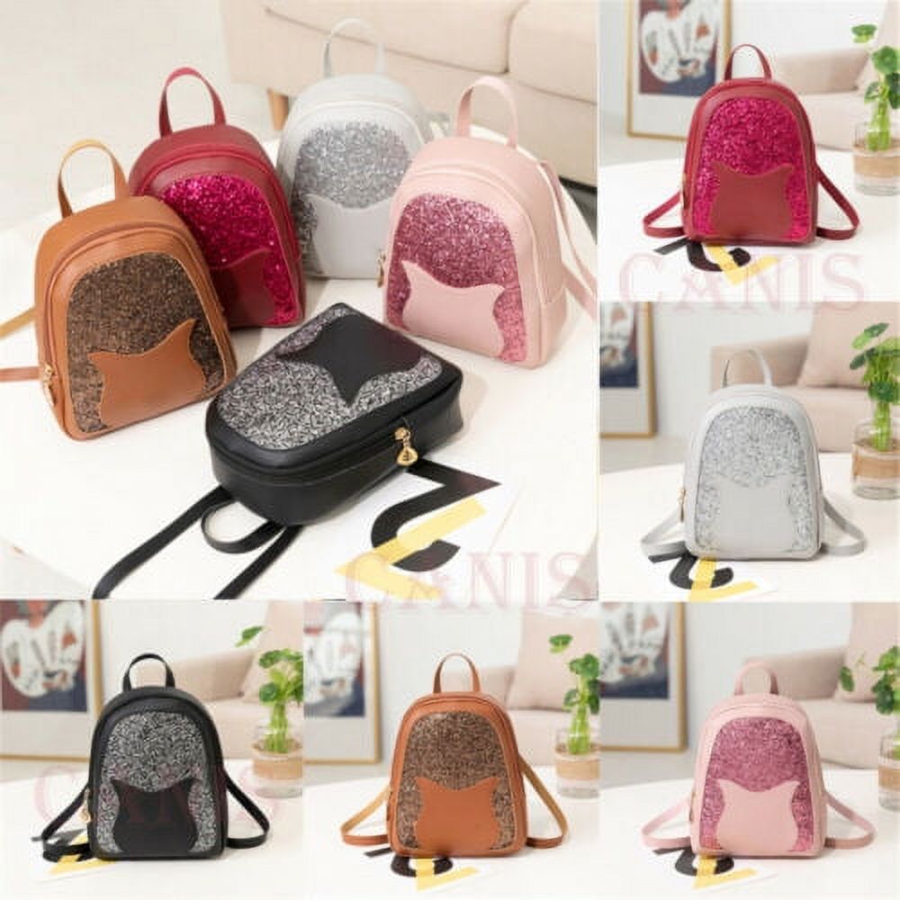 Pudcoco Women Girls Mini Faux Leather Backpack Rucksack School Bag Travel Handbag New - image 3 of 4